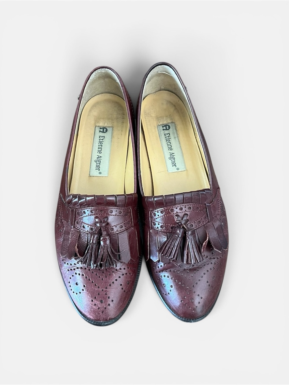 Vintage Etienne Aigner Leather Oxblood Loafer Flats